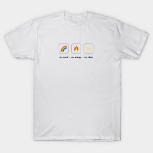 Rainbown, Fire, Star Emoji Positive vibes T-Shirt